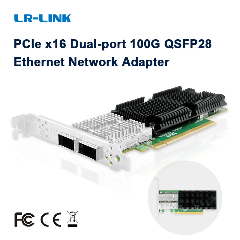100Gbe Qsfp28 Network Card - بطاقة شبكة LR-LINK 1014PF 100G ثنائية